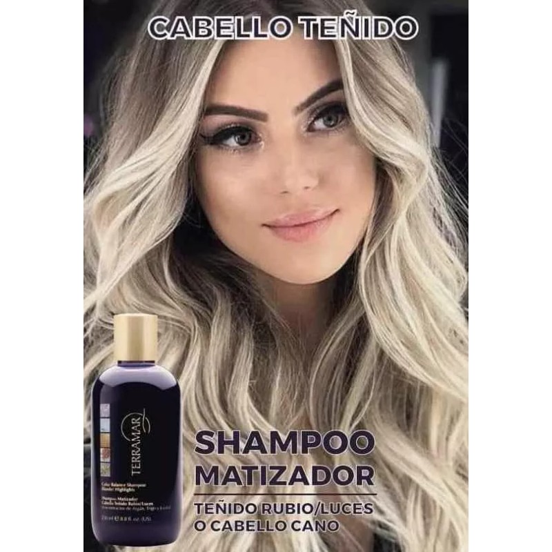 Terramar Set Terramar: 2 Shampoo Matizador Cabello Teñido Rubio Luces