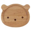 不二貿易 プレート キッズ 幅24cm ナチュラル クマ 天然木 割れにくい 軽量 木製