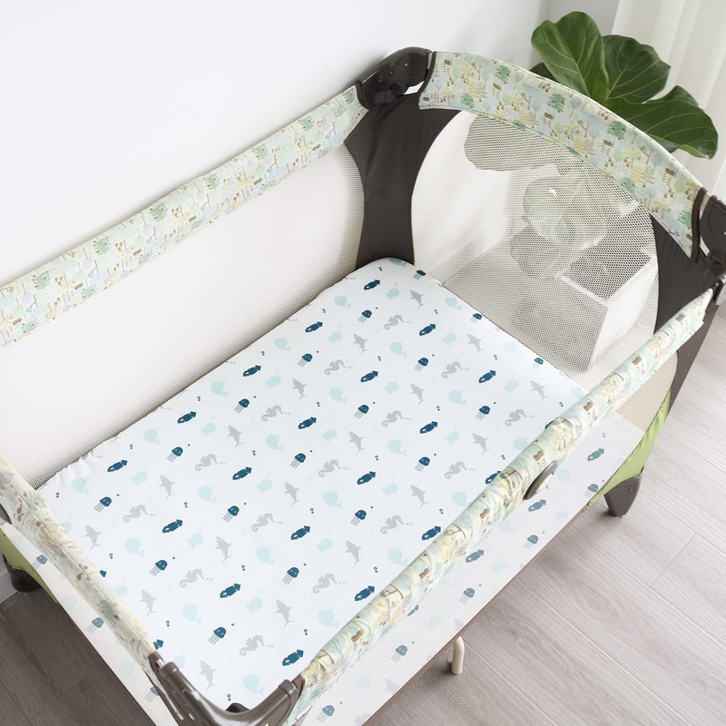 Bassinet Fitted Sheet(33" x 20"), Bassinet Sheets 2 Pack, Compatible