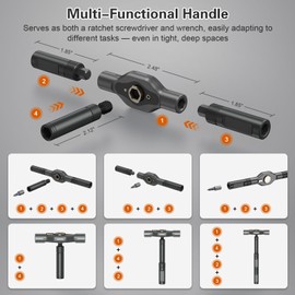 Bomivoi 34 in 1 Magnetic Screwdriver Set, DIY Ratchet Screwdriver Set, Multi Bit Magnetic Drive Sets with Ratcheting Handle, Handy Repair Tool Kit for Electronics, Bike, Furniture, DIY, Computer