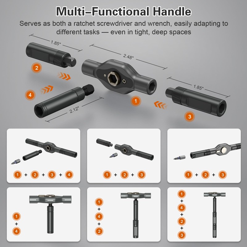 Bomivoi 34 in 1 Magnetic Screwdriver Set, DIY Ratchet Screwdriver