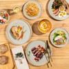 AmorArc Ceramic Dinnerware Sets, Handmade Reactive Glaze Stoneware Plates and