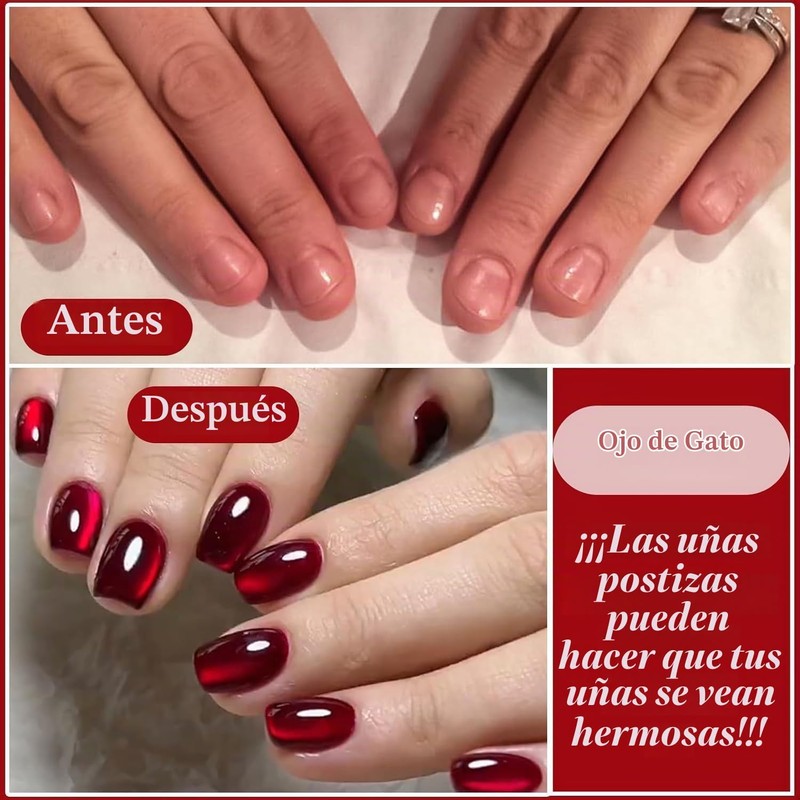 24 Piezas de Uñas Postizas a Presión, Uñas Falsas Cuadradas