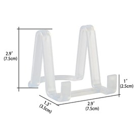Plastic Plate Stand - Small Picture Stand Plate Holder Stand for Presentation - Plastic Easel Stand Pictures | Plates | Books | Picture Frame | Table Art Display - 7.5 cm - Pack of 6
