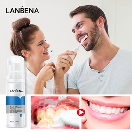 LANBENA Teeth Whitening Mousse Toothpaste Dental Oral Hygiene Remove Stains Plaque Teeth Cleansing, Ultra-fine Mousse Whitening Toothpaste Foam Oral Care Fresh Breath 60ml - Specification: 2 packs