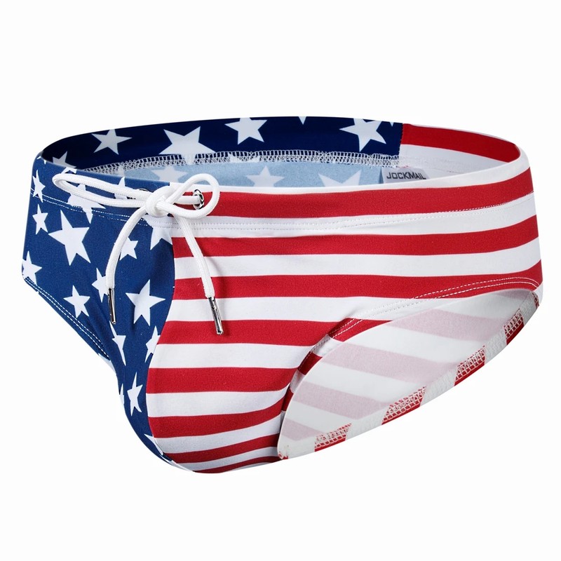 Men’s Swim Briefs for Beach & Pool – American Flag