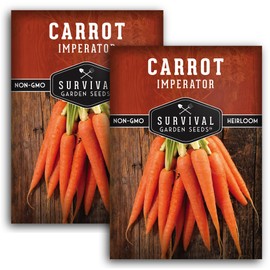 Imperator 58 Carrot Seed for Planting - 2 Packets with Instructions to Plant & Grow Award Winning Danvers Carrots in Your Home Vegetable Garden - Non-GMO Heirloom Variety - Survival Garden Seeds