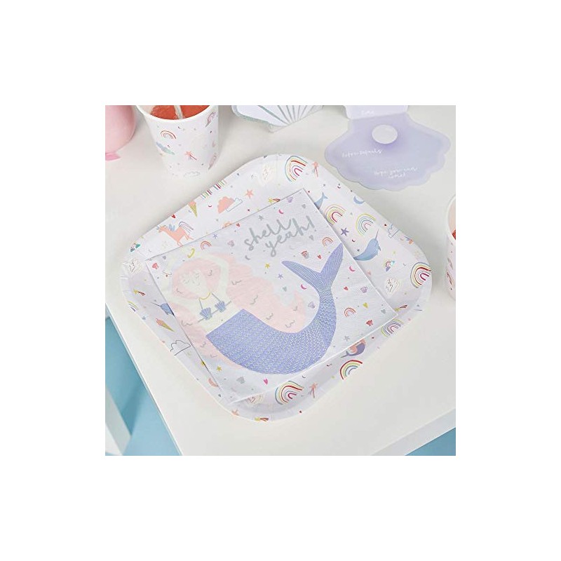 Shell Yeah Mermaid Napkins by Hootyballoo