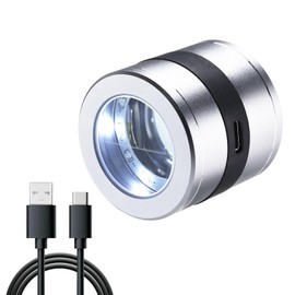 10X Jewelers Loupe Rechargeable, Magnifier with LED and UV Light, Jewelry Loop Magnifier with Light, 10X Magnification, 0.95‘’ Scale of View Eye Loupe for Gem, Coin, Stamp, Watch Repair, Jewelers