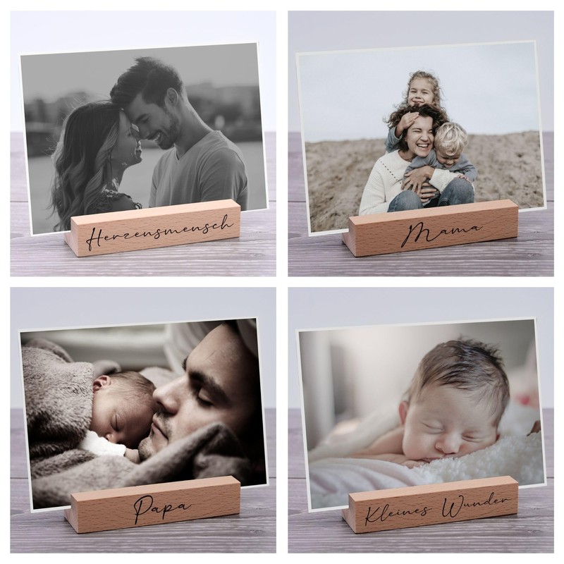 Interluxe Kartenhalter - Heimat - Grußkartenhalter mit Spruch Zuhause Fotohalter