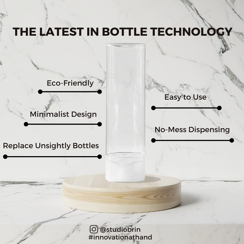 STUDIOBRIN Refillable Squeeze Soap Bottles Soap Dispenser 400 ml/2 pk