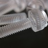 Pack of 60 Transparent Clear Plastic Acrylic Thumbscrews, slotted+knurled M6