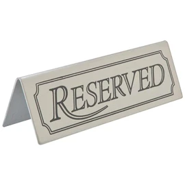 drinkstuff Reserved Sign - Set Of 5 | Stainless Steel Restaurant Table Signs | Reserved Tent Signs For Restaurants, Hotels And Cafes
