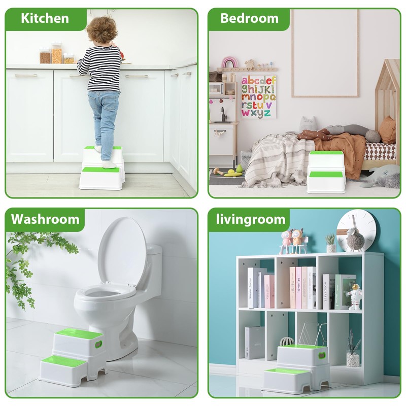 Victostar Toddler Step Stool,2 Kids Step Stool for Bathroom Sink,Baby