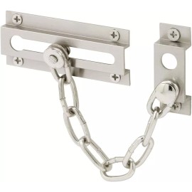 Prime-Line U 10304 Chain Door Guard - Brass Security Lock, Satin Nickel Finish