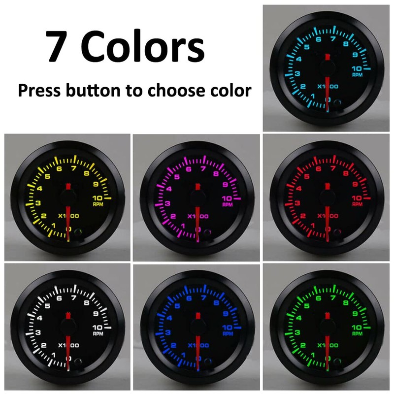 ESUPPORT Universal Car 2 inch 52mm Pointer Tacho Tachometer Gauge