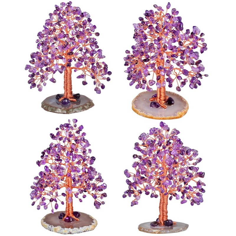 Nupuyai Amethyst Crystal Tree Feng Shui Money Tree Tree of