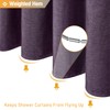 BTTN Purple Shower Curtain - Linen Textured Heavy Duty Waterproof