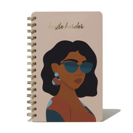 BE ROOTED Hardcover Spiral Bound Journal, Hustle Harder, 240 Lined Pages for Writing and Self Care
