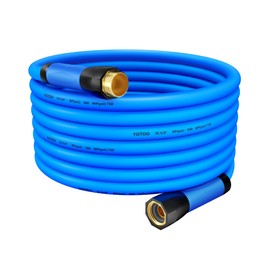 YOTOO Heavy Duty Garden Hose, Water Hose 5/8-Inch by 50-Feet 500 PSI Kink Resistant, Flexible with Swivel Grip Handle and 3/4" GHT Solid Brass Fittings, Blue