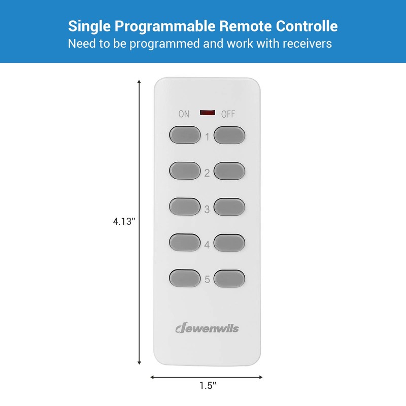 DEWENWILS Single Remote Controller Without Receiver UHRS103A-R1 (1 Programmable Remote