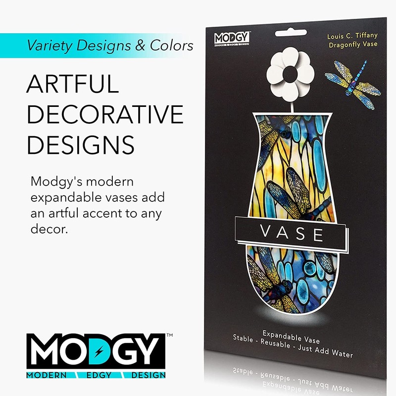 MODGY Collapsible and Expandable Plastic Vase (Tiffany - Dragonfly)