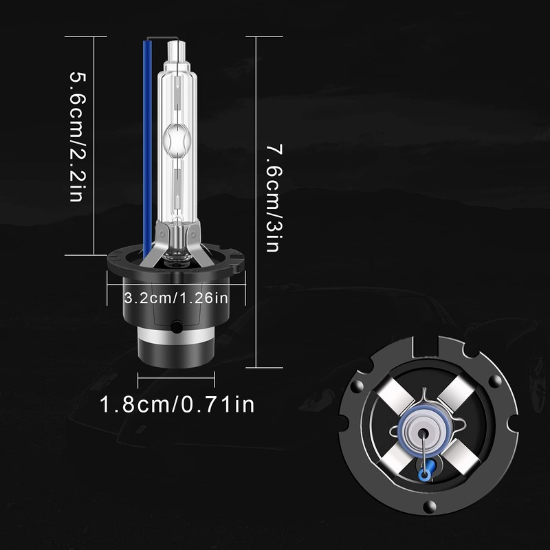 WinPower D2S HID Headlight Bulbs, 8000K 35W Xenon Replacement Lights,