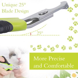 FIGCY Cat Claw Scissors with 20 Degree Cutting Head, Precise Cat Claw Cutter for Gentle Shortening, Cat Nail Scissors for Easy Handling, for Small Dogs and Cats