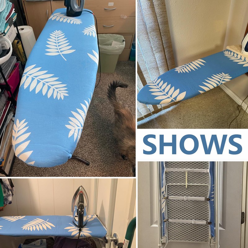 SheeChung 14x42 Inch Over-The-Door Ironing Board Replacement Pad/Cover,100% Cotton Iron