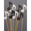 Small Black and White Music Note Cupcake Toppers - Food
