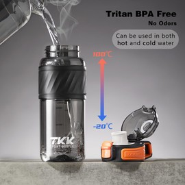 Valueder TKK 20oz plastic Water Bottle with Straw Dishwasher Safe BPA Free Tritan Leak Proof Sports Outdoors Lockable Pop Open Lid