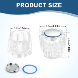 Faucet Knobs Replacement Faucet Handles Bathtub Faucet Handles Compatible with Delta/Delex Hot and Cold Sink Faucet Knobs Replacement Acrylic (2 Pack)