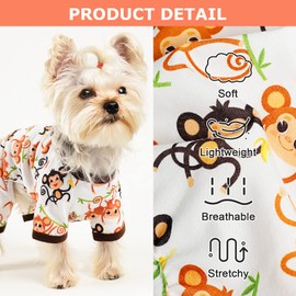 PinkBow Pijamas para Perros Pjs Primavera Verano Ropa para Perros para Perros Pequeños Niña - Niño - Perros De Tamaño Mediano, Ropa Suave Y Elástica para Cachorros Ropa para Perros Pijamas para Gatos