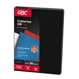 GBC P3562 Cubierta, 50 piezas, liso negro