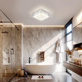 Auffel Square Flush Mount Dimmable Light Fixtures - 11IN Kitchen, Bathroom, Living Room, Bedroom, Hallway Ceiling Lights