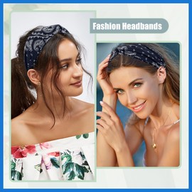 RENEWREVITAL Knotted Wide Headband, Fashion Hair Accessories for Women Girl, Navy Blue, 2.44" Width Routine