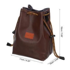 PATIKIL Soft Camera Bag,Lens Case Crossbody Drawstring Pouch Shoulder Bag for Outdoor Travel DSLR Cameras, Size S, Brown