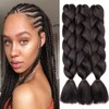 Dcbaboo Jumbo Braiding Hair Extensions 3packs 24inch Hair Extensions for Braiding Synthetic Hair Kanekalon Ombre Braids Hair Extensions Afro Crochet Braids Twist Hair Extensions 300g, Dark Brown