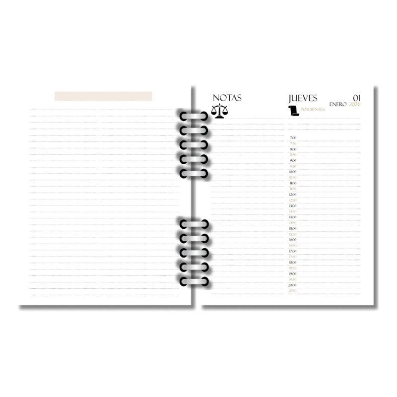 Agenda Abogado/ 2026 - 2027 Fechada / Azul Marino /