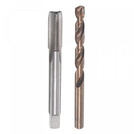 sourcing map 3/8-24 UNF Straight Flute Thread Tap and 8.4mm Twist Drill Bit Set, M35 Cobalt High Speed Steel Machine Threading Tap Drilling Tool for Stainless Steel