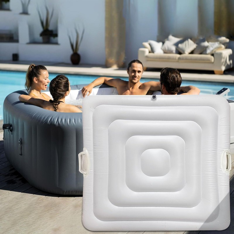 Inflatable Hot Tub Cover Energy Saving Lid for Outdoor Hot