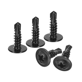 uxcell Phillips Head Self Tapping Screws, 50pcs #8x5/8 410 Stainless Steel Self Drilling Sheet Metal Screw, Black