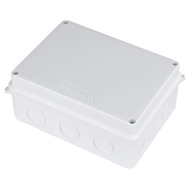 POFET IP65 Junction Box -Mounted Waterproof, 150x110x70mm, Large ABS Junction Box Outdoor, AP Terminal Box with Cable Gland for 6-12 mm, White Junction Box Garden