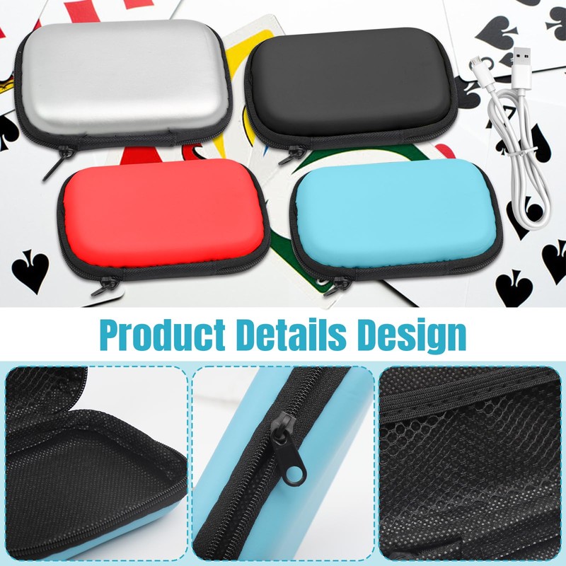 Pack of 4 Playing Cards Box, Waterproof Playing Card Case,