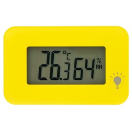 Empex TD-8334 Digital Thermometer/Hygrometer, Shukle Irmi Tabletop, 1.3 x 2.0 inches (3.3 x 5.2 cm), Backlight, Yellow