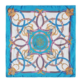 GLORIS Silk Scarf Women's Elegant 90 x 90 cm Silk Scarf Hair Silk Scarf Women's Silk Elegant Satin Scarf Neckerchief Silk Women's Bandana Scarf Headscarves Women's Neck Scarf, lightblue