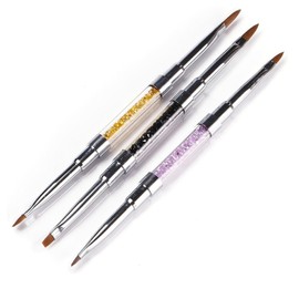 Ipetboom Nail Builder Brush Kit De Manicura Nail Drawing Kit Manicure Kit Gel Nail Brush Nail Salon Kit Art Supplies Kit De Uñas De Gel Flat Brush Pen Double Head Purple Tool