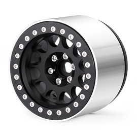 MORLORDY 4Pcs 2.2" RC Wheels 45mm Beadlock Wheels Rims for Axial Wraith RR10 SCX10 Capra 90046 90048 D90 CC01 TRX4 TRX6 Redcat Gen8 1/10 RC Crawlers(Black)