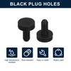 sourcing map 16 Pieces Black Rubber Stopper, 3mm Plug Holes