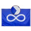 Rhungift Premium Blue Metis Nation Flag 3x5 Ft Embroidered, Double